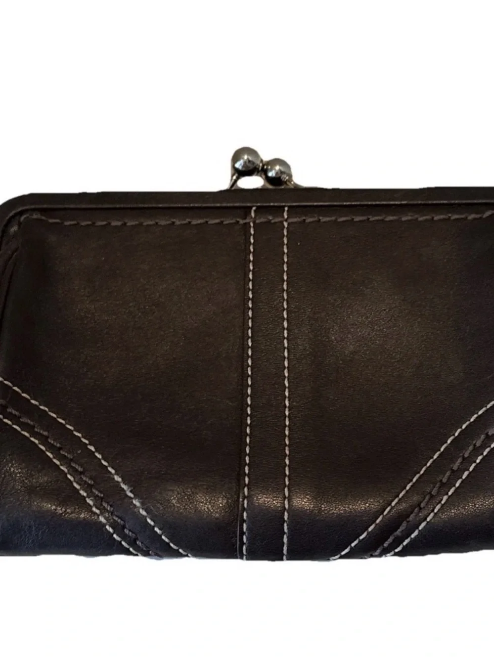 Coach Vintage Dark Brown Leather SoHo Framed Kisslock Wallet Purse Wristlet - Picture 6 of 12